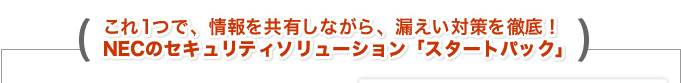 これ1つで、情報を共有しながら、漏えい対策を徹底!NECのセキュリティソリューション「スタートパック」