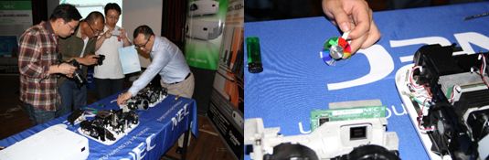 NEC投影机产品经理讲解磁感色轮定位系统的内部构造